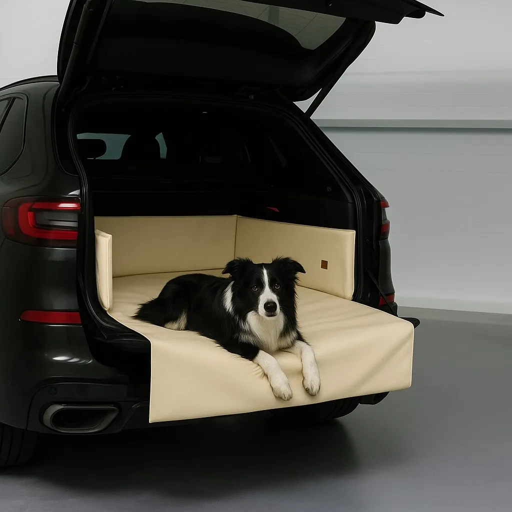 Mata do bagażnika dla psa - krem