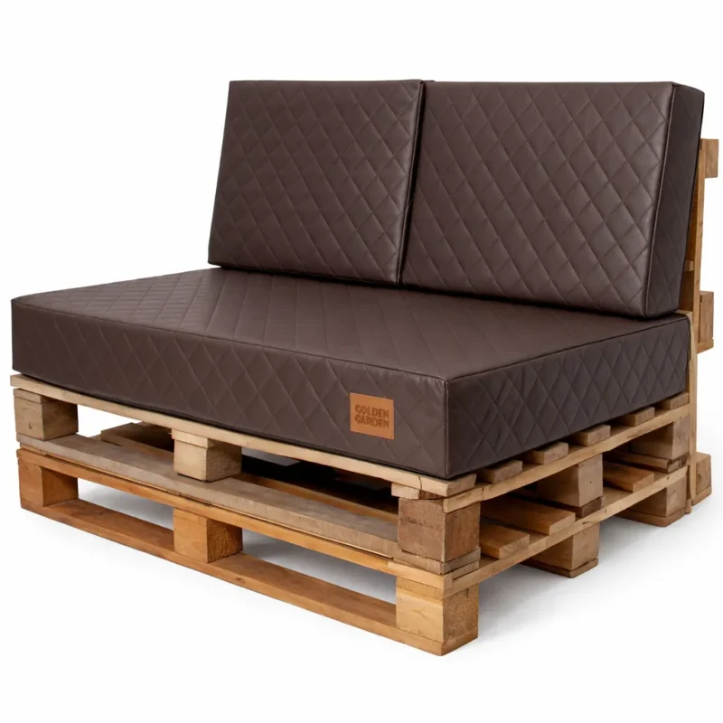 Poduszki na palety - zestaw pikowana eko-skóra 120/80/15