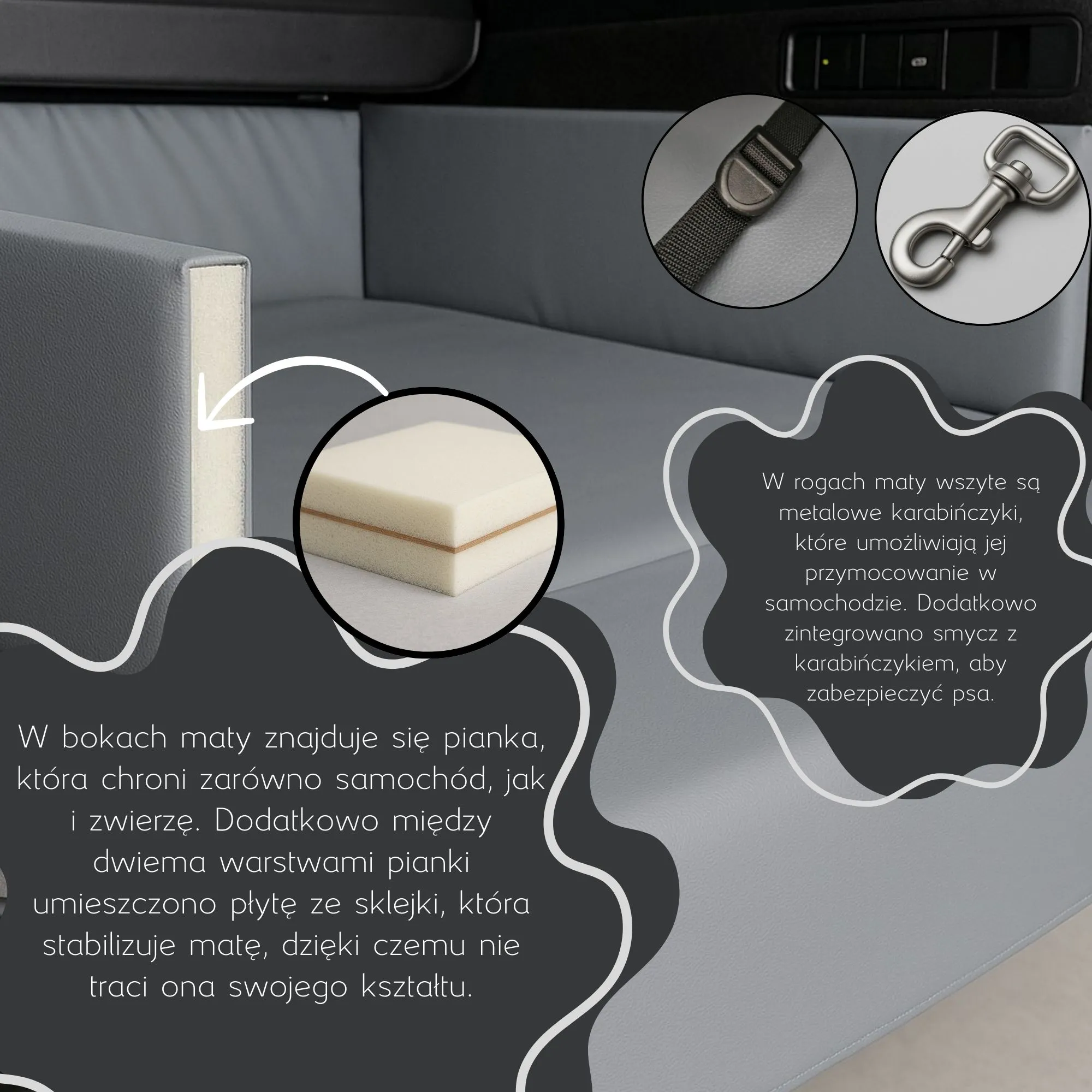 Mata do bagażnika dla psa - szary - Image 12