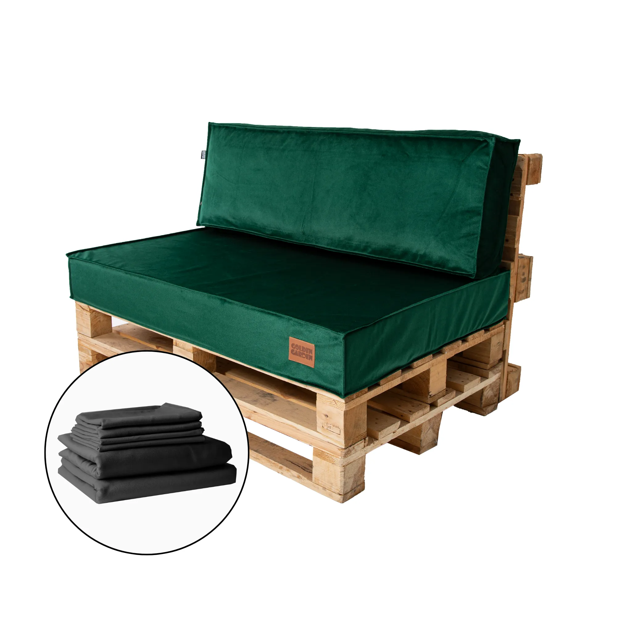 Zestaw pokrowców na poduszki na palety 120/65/15 tkanina tapicerska