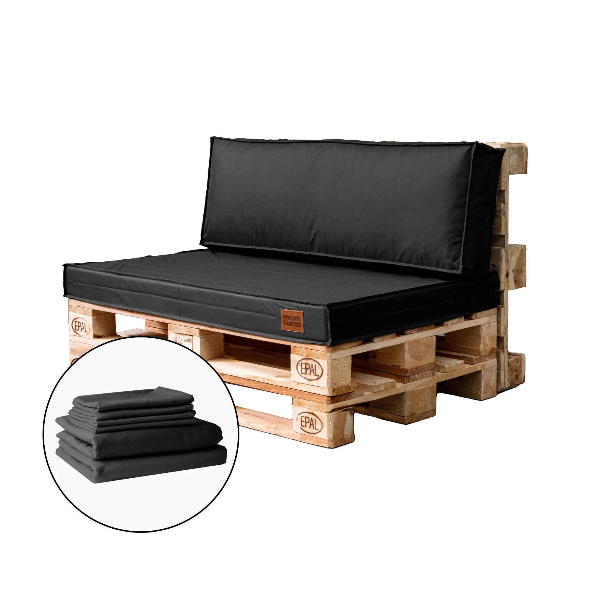 Zestaw wodoodpornych pokrowców na poduszki na palety 120/65/10