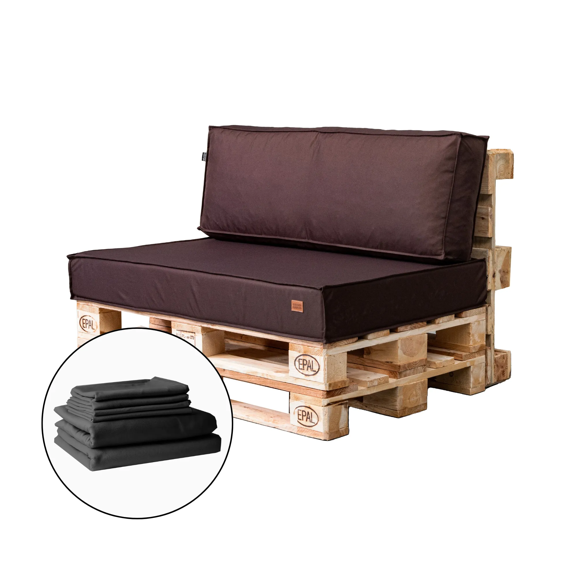 Zestaw wodoodpornych pokrowców na poduszki na palety 120/65/15