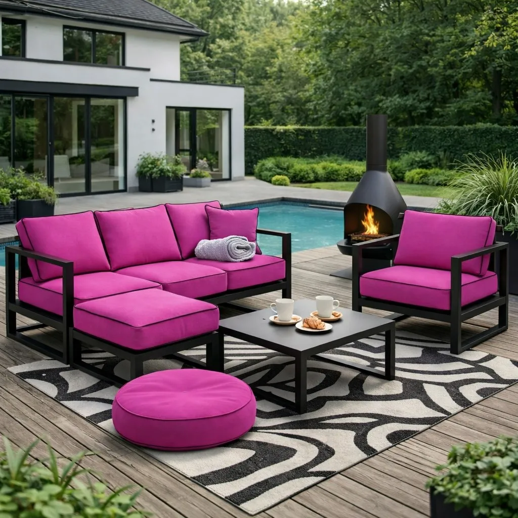 Poduszka na fotele - meble ogrodowe 60/60cm + oparcie 60/50cm - Image 6